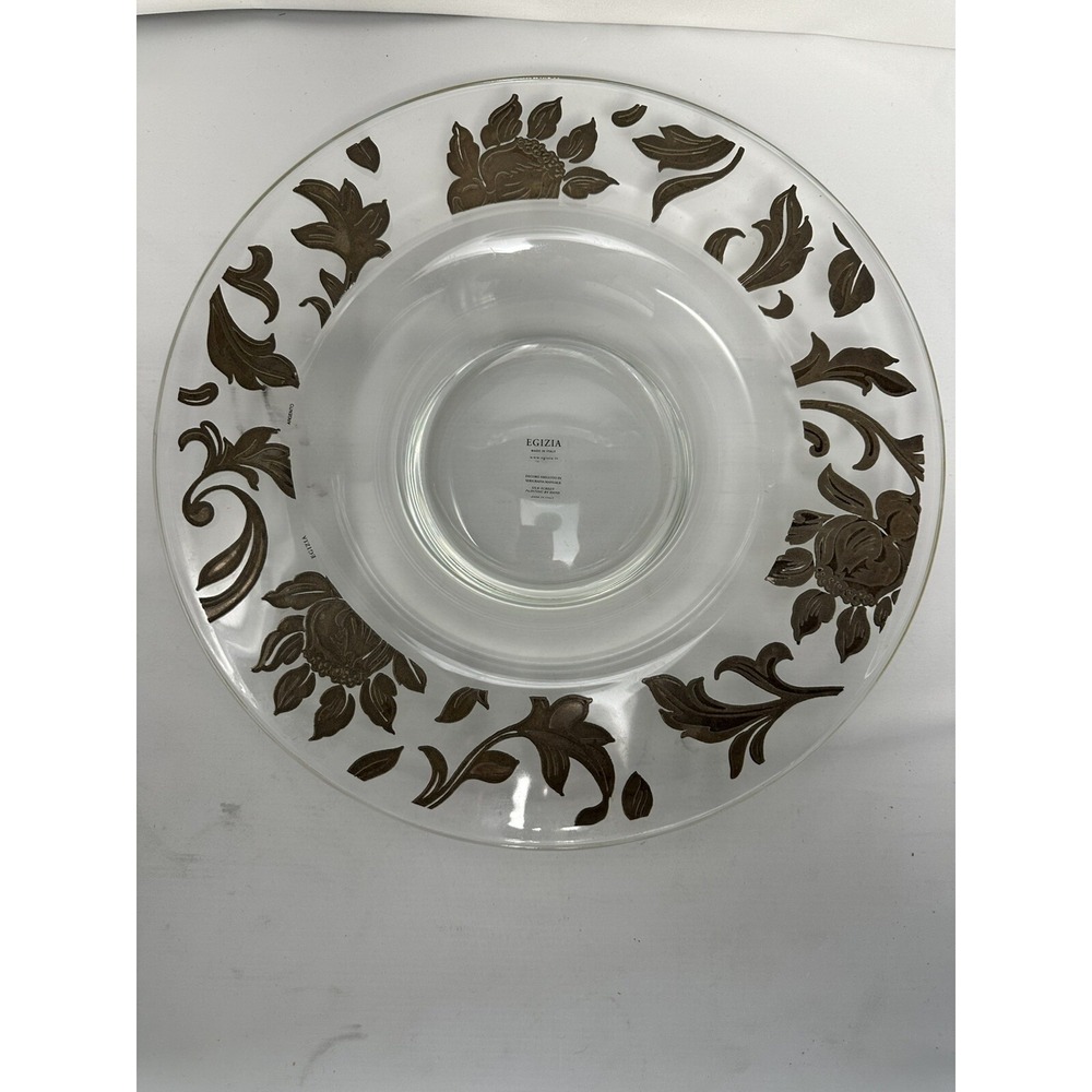 Vintage Egizia Argento Platter In Silk Screen, Handcrafted In Italy 1990's